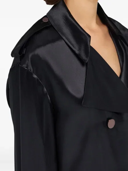 Trenci Ferragamo din satin negru