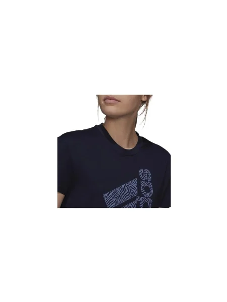 Tricou Adidas cu model zebră cu autograf albastru