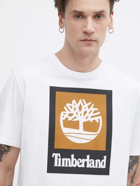 Tričko Timberland s potiskem bílá