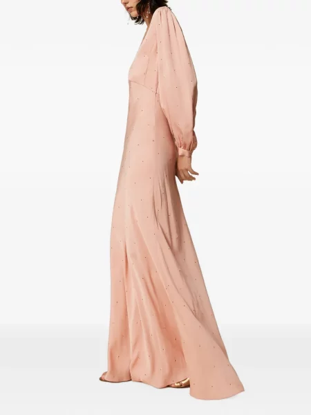Lung rochie Twinset din satin roz