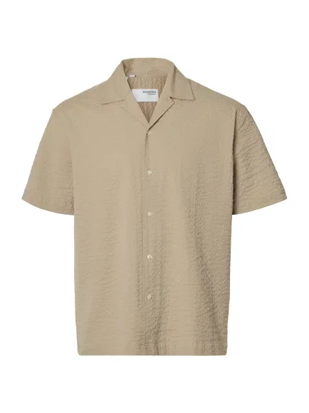 SELECTED HOMME Košeľa SLHAce tmavobéžová