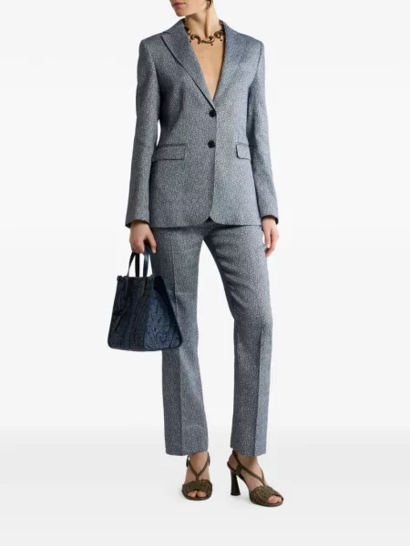 Pantaloni Etro din jacard albastru