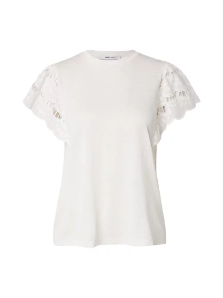 ABOUT YOU Tricou Davinia amestacat alb