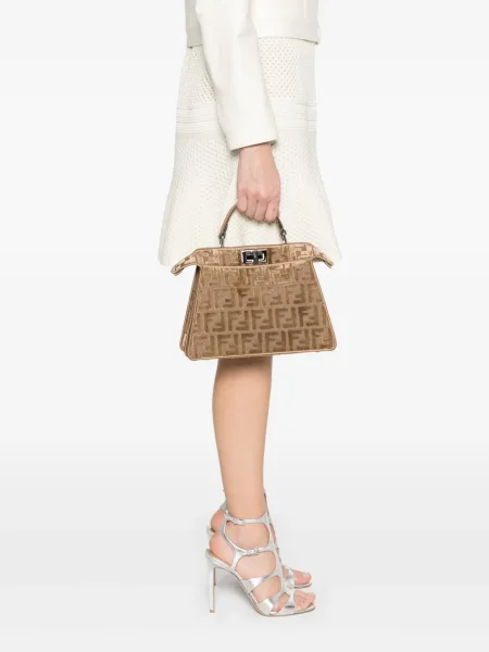 Geantă Fendi Peekaboo maro