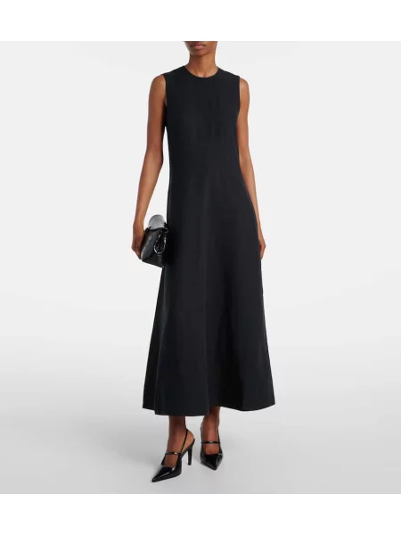Rochie maxi Toteme din jerseu de costum negru