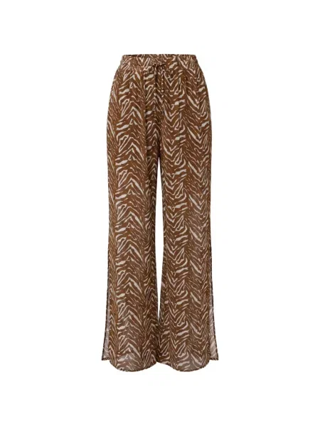 Pantaloni Nicholas cu imprimeu animal print maro
