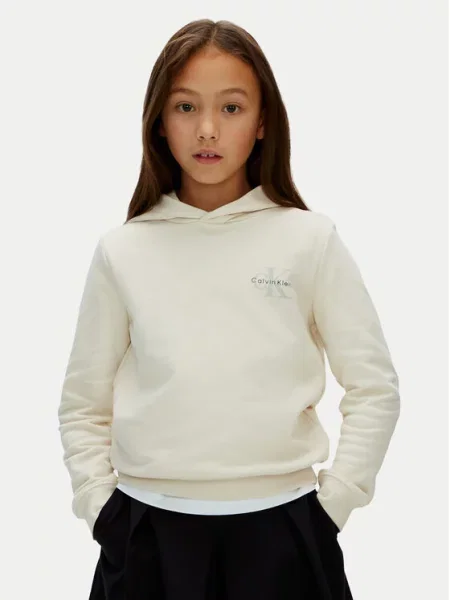 Calvin Klein Jeans Bluza Small Monogram beżowy