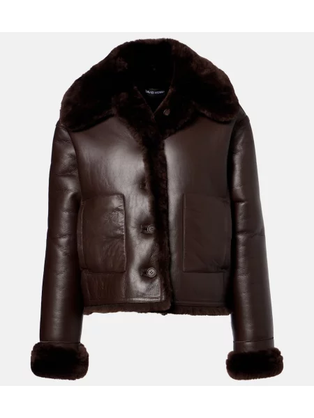 Kurtka skórzana David Koma dwustronna brązowa