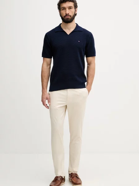 Tommy Hilfiger chino hlače z elastanom bež