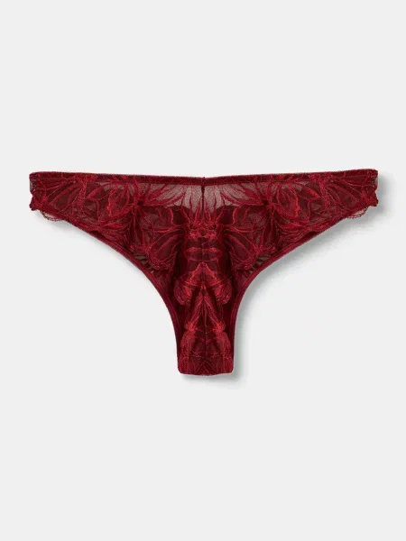 Emporio Armani Underwear nohavičky dámske čipkované červená