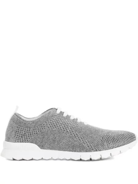 Sneakerși Kiton cu șireturi tricotate gri