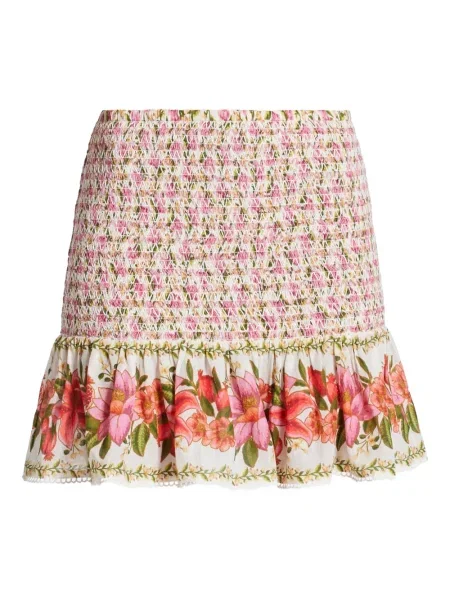 Mała spódnica mini Farm Rio w kwiatki z nadrukiem różowa