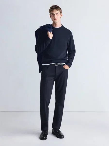 Bluza regular fit Thermolite® Mężczyzna XXL MANGO MAN granatowy