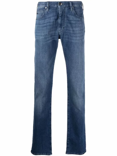 Blugi drepți Emporio Armani albastru