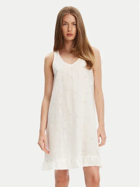 United Colors Of Benetton Нощница Екрю бяло