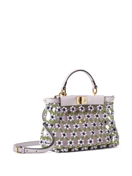 Shopper rankinė Fendi karoliukai violetinė