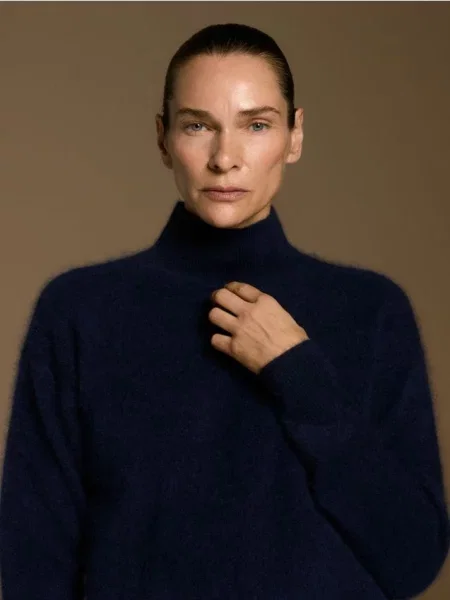 Reserved Вовняна водолазка з кашеміром темно-синій синя