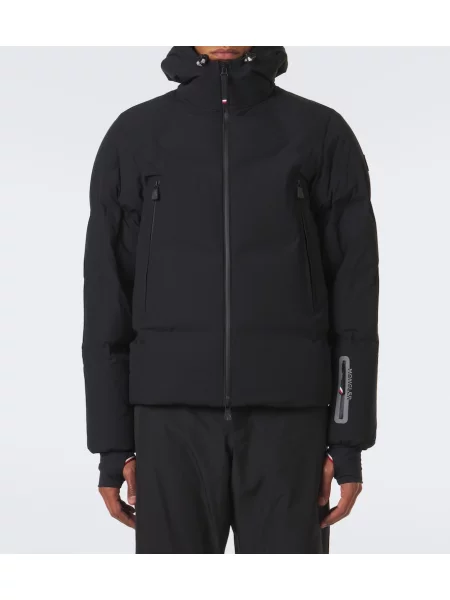 Lyžiarska bunda Moncler Grenoble s kapucňou čierna