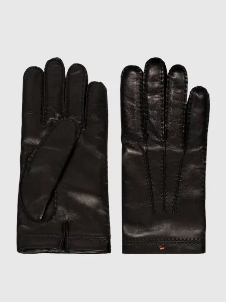 Шкіряні рукавички Santoni чорні