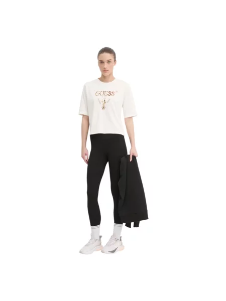 Guess t-shirt AURLIE beżowy biała