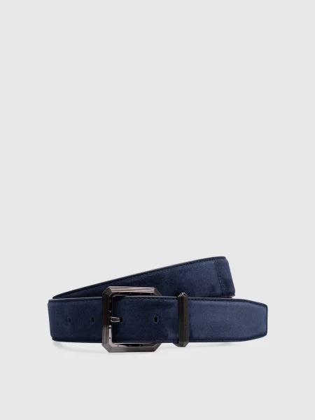 Замшевый ремень Stefano Ricci с ремешками синий