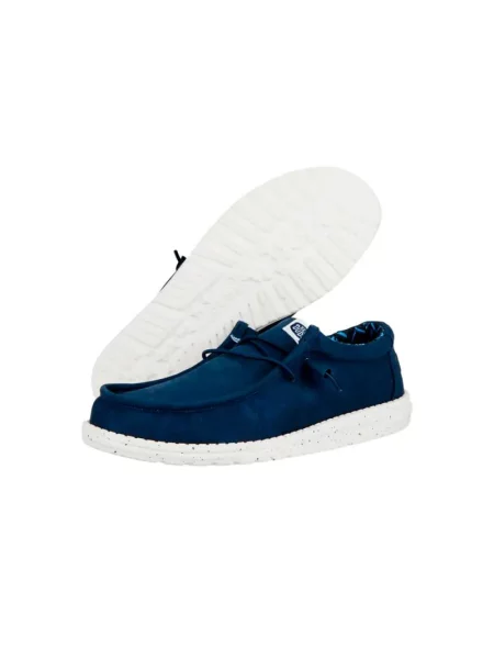 HeyDude Mokasyny Wally Stretch Canvas niebieskie