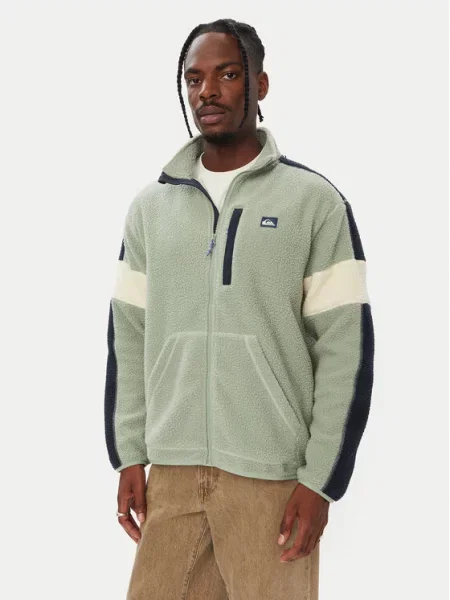 QUIKSILVER Funkcionalna jopa iz flisa CLEAN COAST bež / mornarska / meta zelena