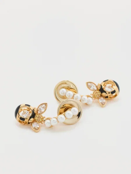 Swarovski Uhani zlata / črna bela