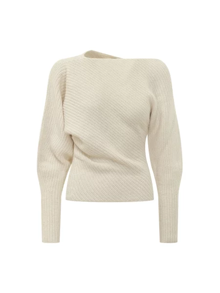 Sweter Alberta Ferretti z długim rękawem beżowy