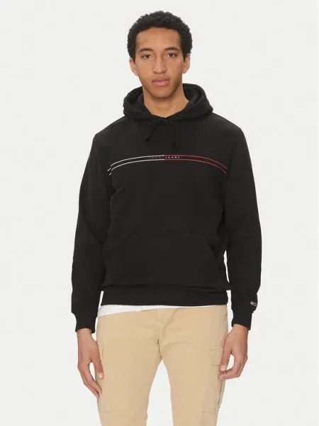 Hanorac Tommy Jeans Regular Entry Graphic Hoodie Black S negru
