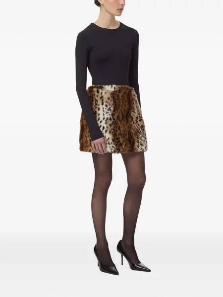 Fusta mini Apparis cu model leopard maro
