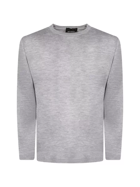 Lung tricou Dell'oglio cu decolteu rotund gri