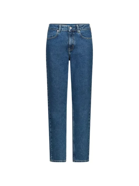 Blugi mom fit Karl Lagerfeld Jeans cu strasuri albastru