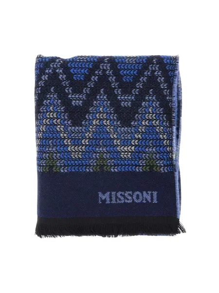 Szal Missoni wełniana niebieska