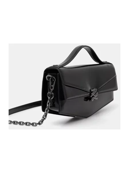 Karl Lagerfeld torebka crossbody skórzana Karl Lagerfeld Studio czarna