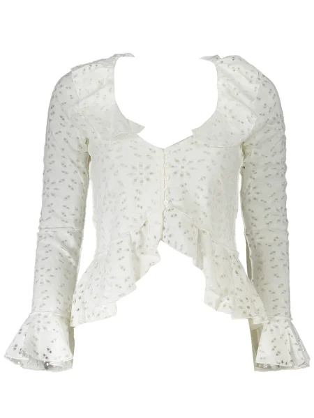 Cămașă Desigual cu mâneci lungi lungă alb