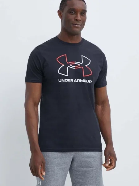 Тениска Under Armour с десен черно