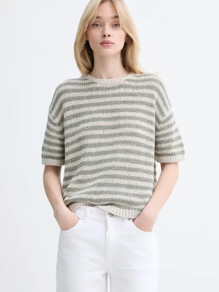 Sweter o kroju loose fit z mieszanki bawełny Marc O'polo zielony