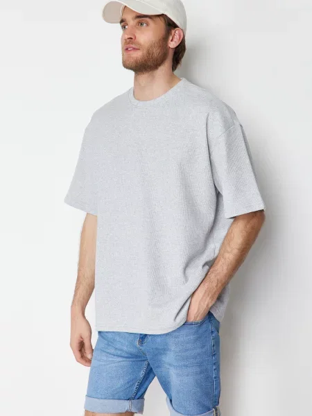 Majica Trendyol s kratkimi rokavi siva