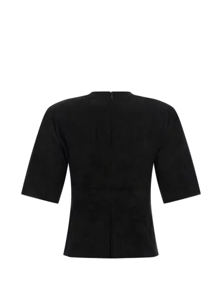 Tricou Stouls din piele de căprioară negru