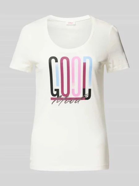T-shirt z nadrukiem ze sloganem S.oliver Red Label biała