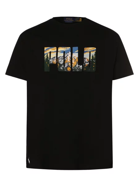 Polo Ralph Lauren T-shirt klasyczny krój Mężczyźni jednolity S czarny
