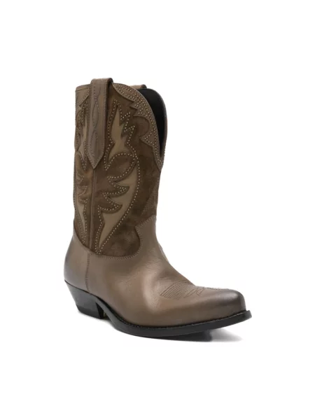 Botki Golden Goose skórzane zielone