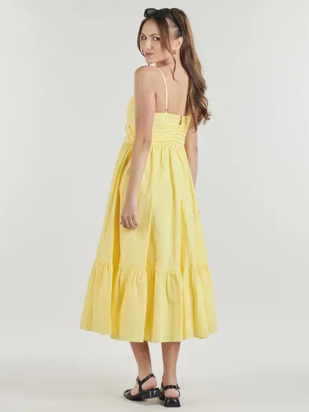 Rochie midi Michael Michael Kors din poplin galben