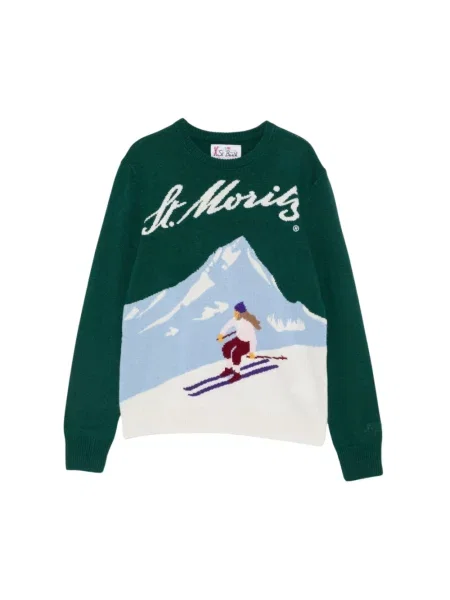 Sweter Mc2 Saint Barth wełniany zielony