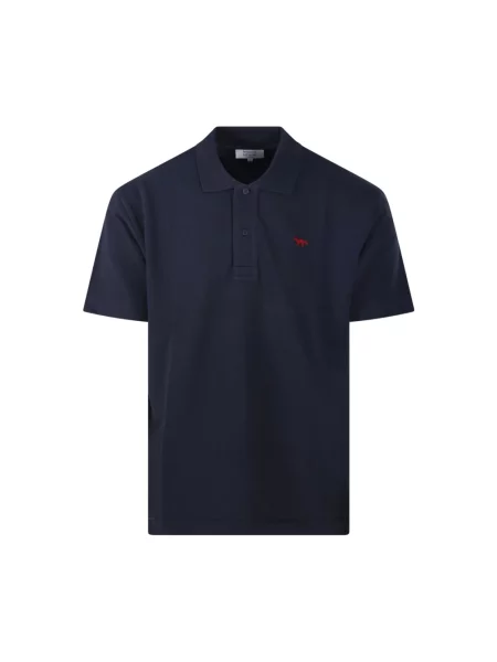Koszulka polo Maison Kitsune niebieska