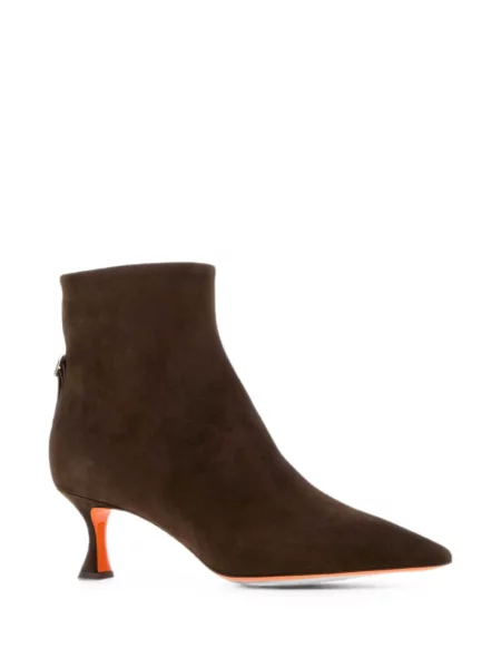 Cizme scurte Santoni din piele de căprioară maro