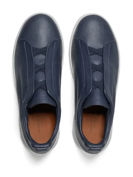 Sneakerși Zegna din piele albastru