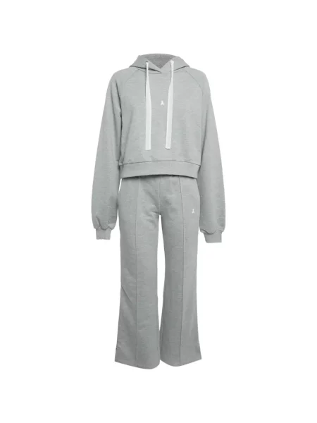 Pantaloni Patrizia Pepe tricotate cu autograf gri