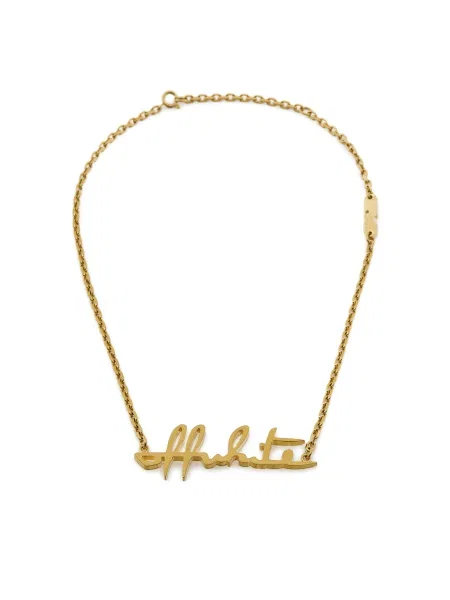Off-White Colier Auriu alb
